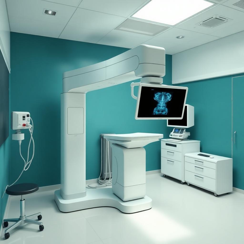 Modern digital X-ray equipment in a radiology room
